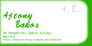 ajtony bakos business card